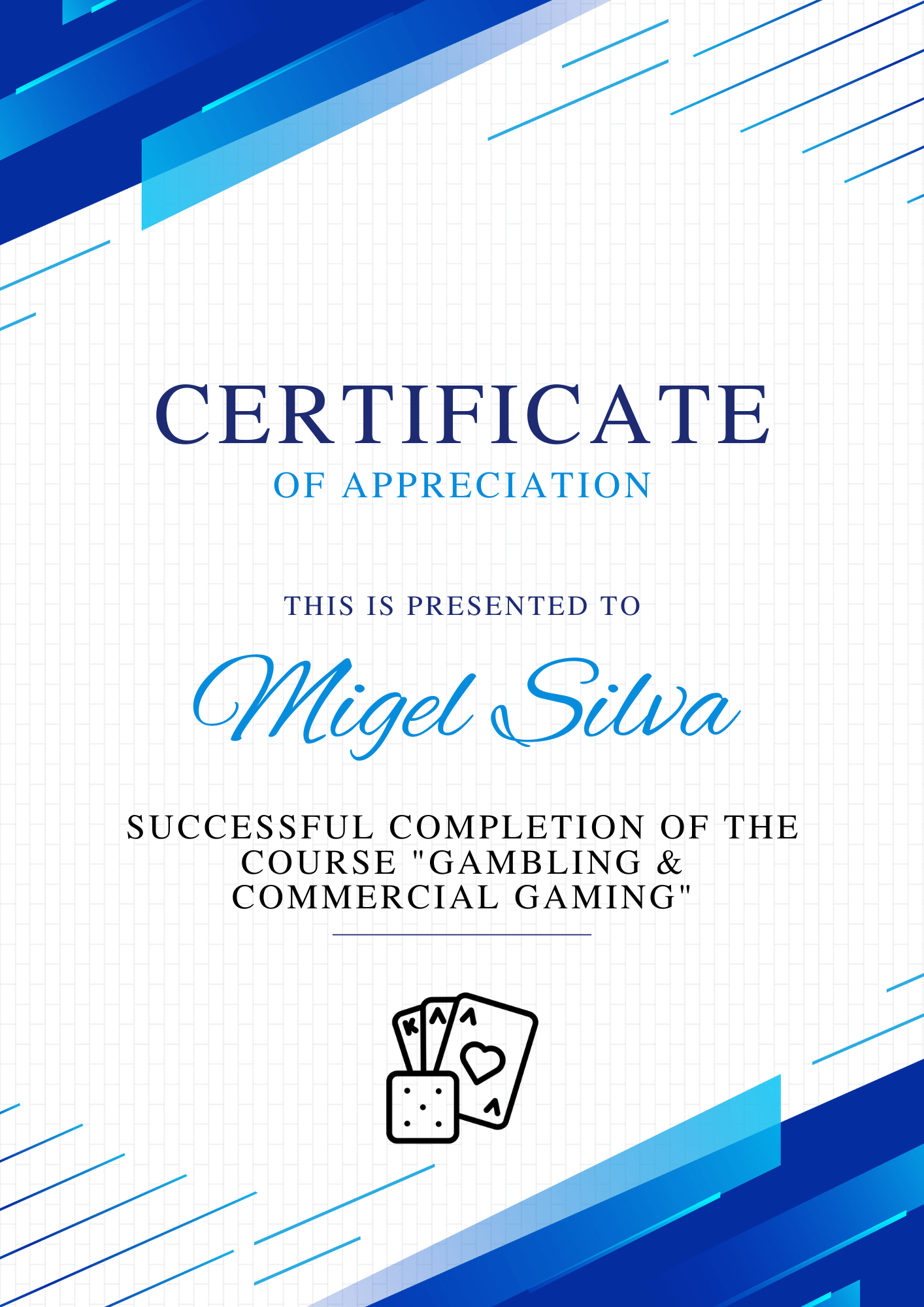 Courses on gambling and commercial gaming